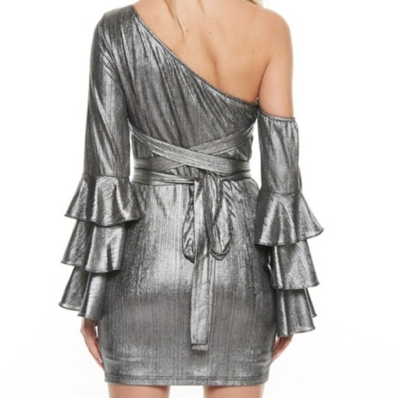Silver Metallic Dress - Picture 3 of 4